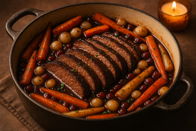 Braised Brisket with Red Wine and Root Vegetables