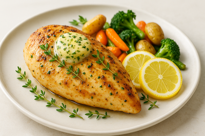 Lemon Herb Chicken Breast with Garlic Butter