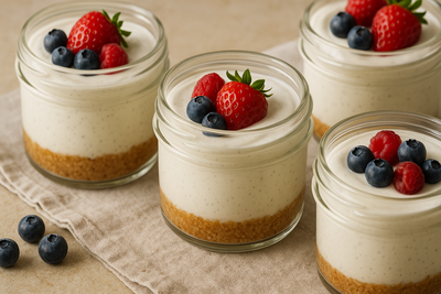 Classic Vanilla Bean Cheesecake in Jars