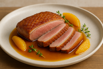 Duck Breast à l'Orange with Crispy Skin