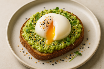 Perfect 63°C Eggs on Avocado Toast with Everything Bagel Seasoning