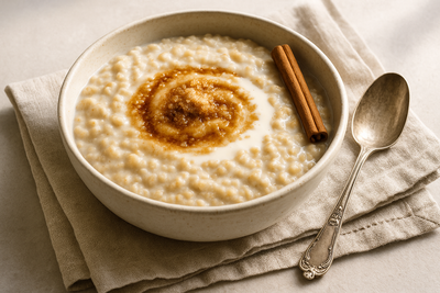 Creamy Steel-Cut Oatmeal with Brown Sugar and Cinnamon