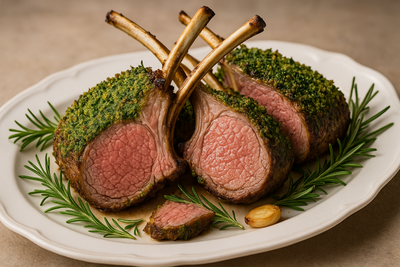 Herb-Crusted Rack of Lamb with Dijon and Panko