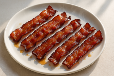 Crispy Bacon Strips with Maple Glaze