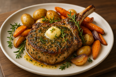 Herb-Crusted Pork Chops with Garlic Butter