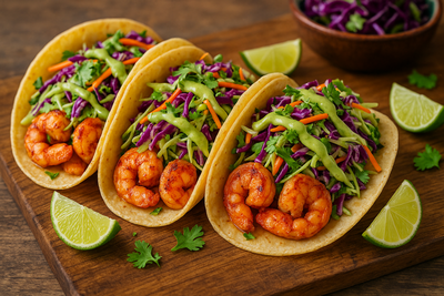 Chili-Lime Shrimp Tacos with Cilantro Slaw