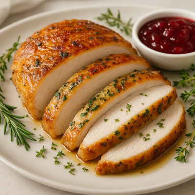 Herb Butter Turkey Breast with Crispy Skin